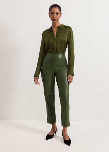 Phase Eight Mya Pu Crop Trousers Green Australia | MV2745610